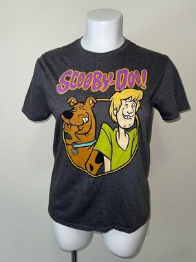 Scooby-Doo Women’s Graphic Tee - Charcoal with Yellow & Green Print